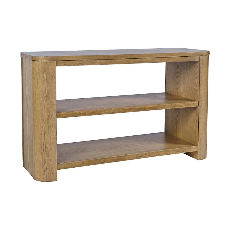 Janzen Oak Sofa Table with Open Shelving – Cascade Oak