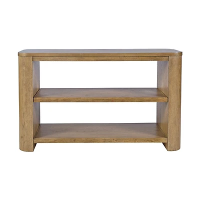 Janzen Oak Sofa Table with Open Shelving – Cascade Oak