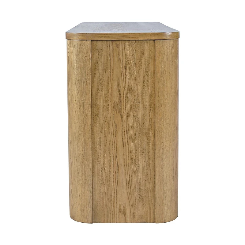 Janzen Oak Sofa Table with Open Shelving – Cascade Oak