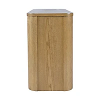 Janzen Oak Sofa Table with Open Shelving – Cascade Oak