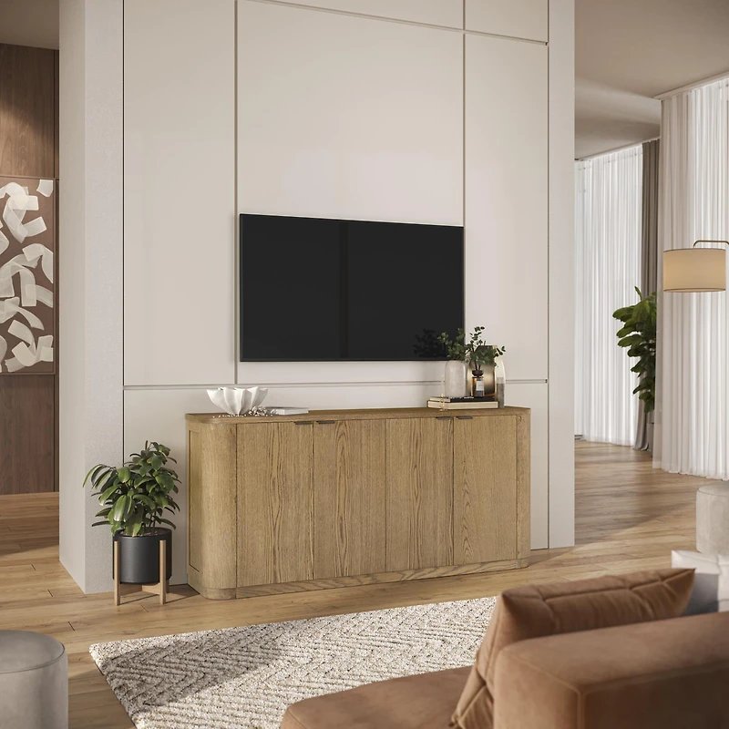 Janzen 68" Oak Storage Console – Cascade Oak