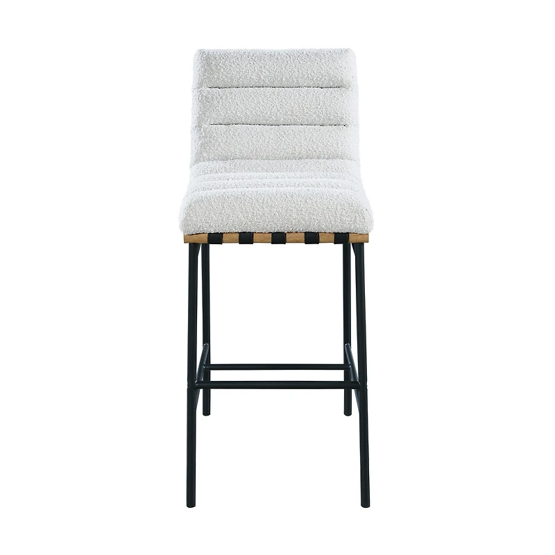 Ryna Boucle Fabric Counter Stool - Cream