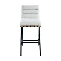 Ryna Boucle Fabric Counter Stool - Cream