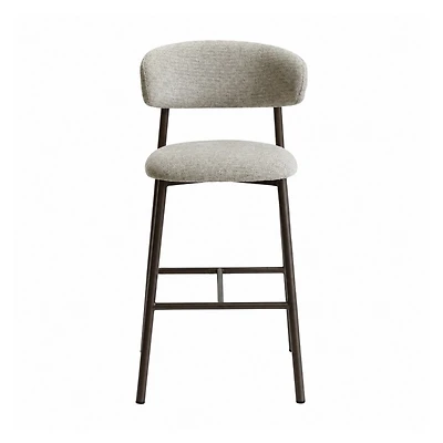 Draco Upholstered Bar Stool with Walnut Metal Legs