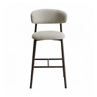 Draco Upholstered Bar Stool with Walnut Metal Legs
