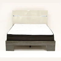Benson Grey/ Brown Glossy Finish King Bed no storage