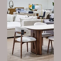 Atticus Dining Table with Travertine Ceramic Top