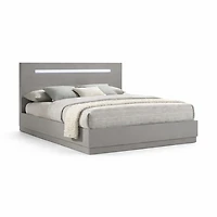 Casia Gloosy Bed with LED Lights - Grey King only