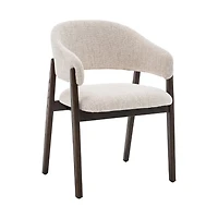 Brina Dining Chair – Beige Upholstery & Dirty Oak Wood Frame