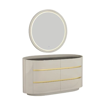 Zelie Glossy 6 Drawer Dresser