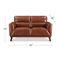 Jammie Genuine Leather Loveseat