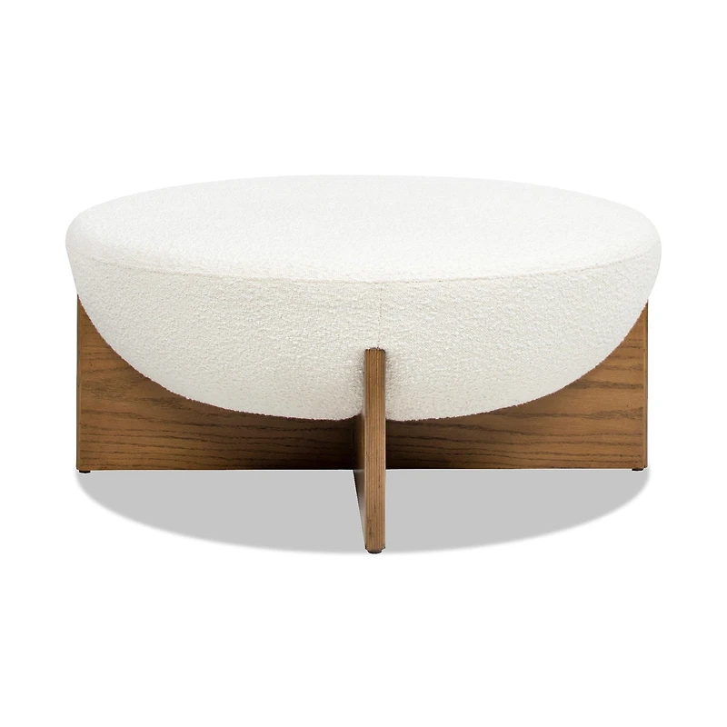 Elara Round Ottoman - Boucle