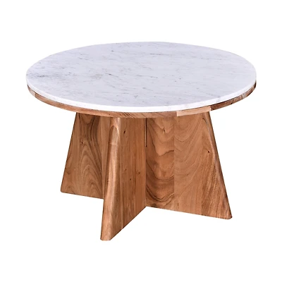 FLOOR MODEL AS IS Maddox Condo Size Round Marble Coffee Table