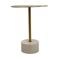 SELAH Side Table With Gold Top / Marble Base