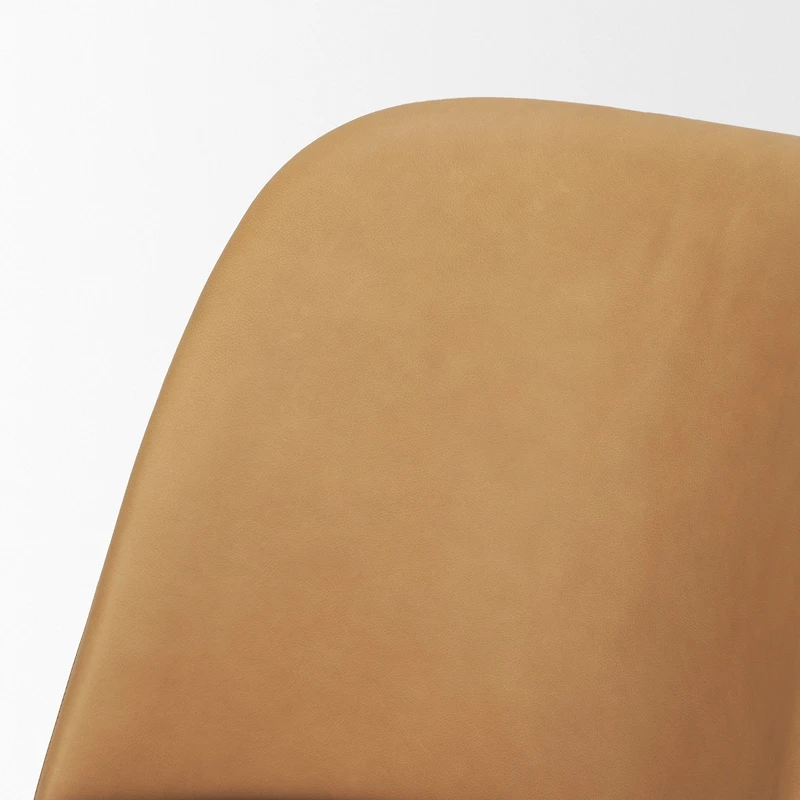 Abbie Slope Curved Tan Leather Dining Chair