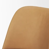 Abbie Slope Curved Tan Leather Dining Chair