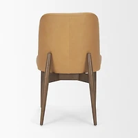 Abbie Slope Curved Tan Leather Dining Chair