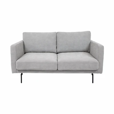 Abby Fabric Loveseat with Black Metal Legs
