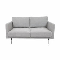 Abby Fabric Loveseat with Black Metal Legs
