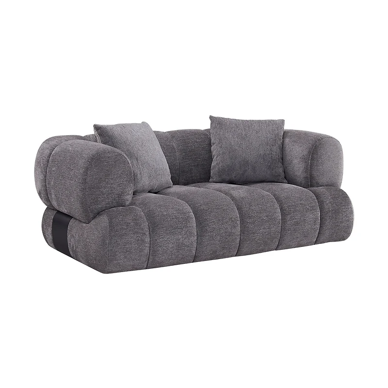 Adonis Loveseat w/2 Pillows - Pewter