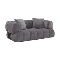 Adonis Loveseat w/2 Pillows - Pewter