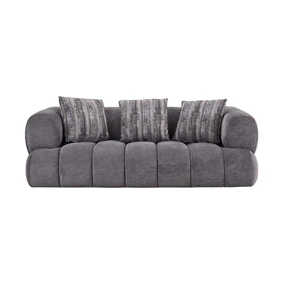 Adonis Sofa w/3 Pillows - Pewter