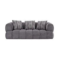 Adonis Sofa w/3 Pillows - Pewter