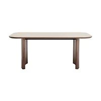 Atticus Dining Table with Travertine Ceramic Top