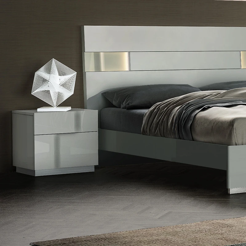 Janice Night Stand - Cool Grey