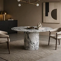 Barclay Glossy Marble Foil Top Dining Table
