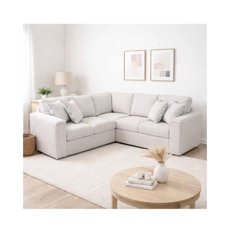 Bjorn Right Pull Out Sleeper Sectional - Quartz - Large