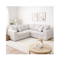 Bjorn Right Pull Out Sleeper Sectional - Quartz - Large