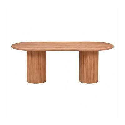 Breck 84" Double Pedestal Dining Table – Natural Oak