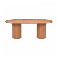 Breck 84" Double Pedestal Dining Table – Natural Oak