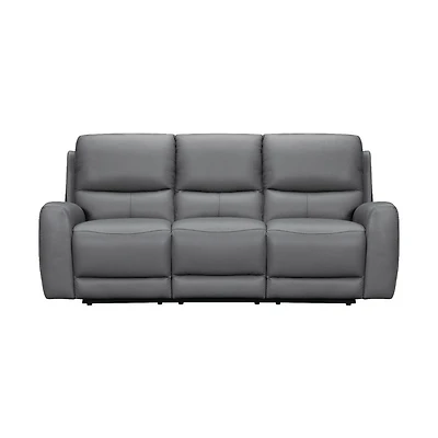 Brooke Leather Power Recliner Sofa - Dark Grey