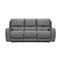 Brooke Leather Power Recliner Sofa - Dark Grey