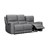 Brooke Leather Power Recliner Sofa - Dark Grey