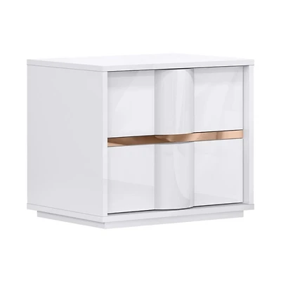 Ondine White Glossy Night Stand