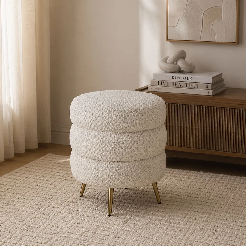Cadence Small Ottoman - Boucle