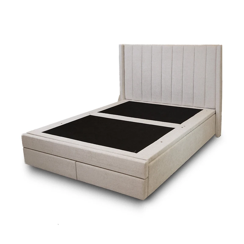 Candice Storage Double Bed With Drawers - Pearl