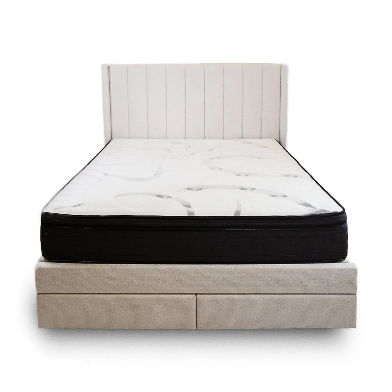 Candice Storage Double Bed With Drawers - Pearl