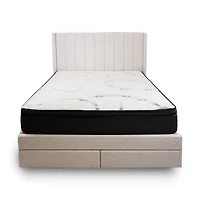 Candice Storage Double Bed With Drawers - Pearl
