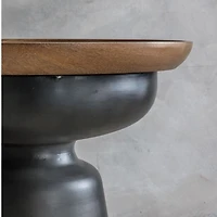 Rey Mango Wooden Side Table with Metal Legs