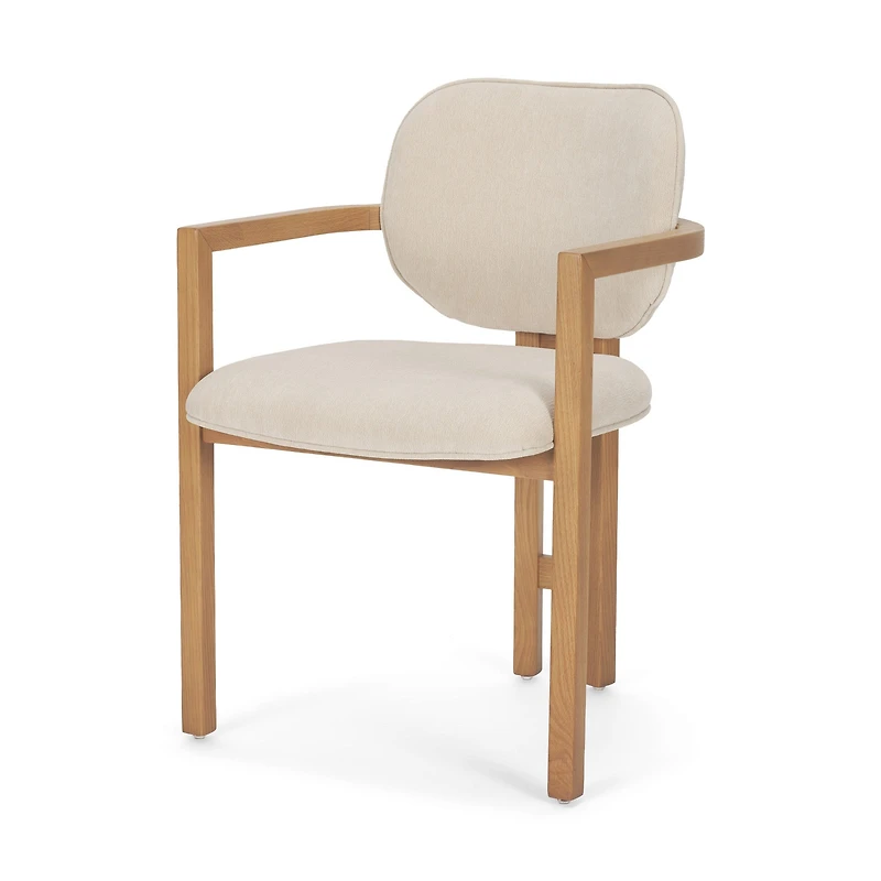 Carlisle Curved Cream Dining Chair