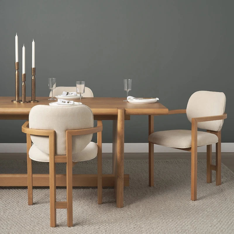 Carlisle Curved Cream Dining Chair