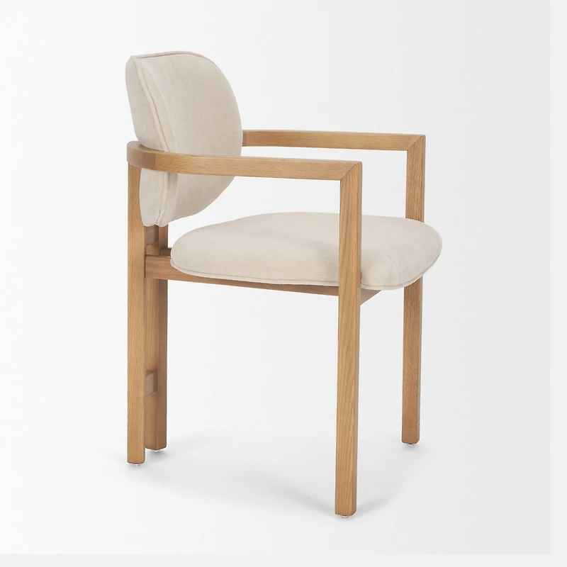 Carlisle Curved Cream Dining Chair