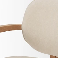 Carlisle Curved Cream Dining Chair