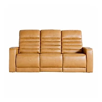 Creston Genuine Leather 3-Seater Power Recliner Sofa with Power Headrest Wireless Charging, USB/C LED lights – Cup Holders & Storage