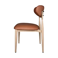 Nelia Upholstered Dining Chair in Cognac Fabric