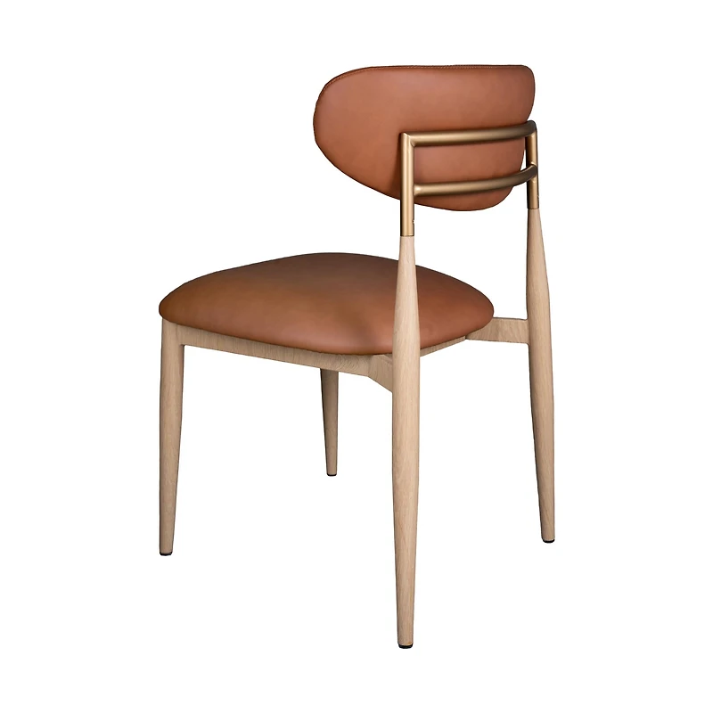 Nelia Upholstered Dining Chair in Cognac Fabric